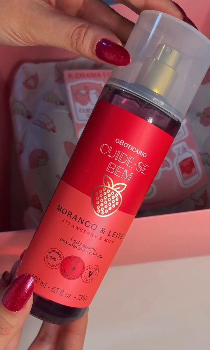 Body Splash Morango e Leite – Cuide-se Bem (O Boticário)